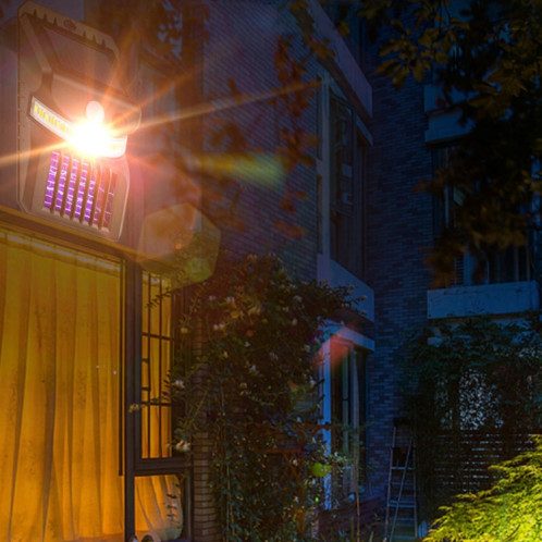 E-SMARTER W792 Applique murale solaire à LED avec fonction de contrôle des moustiques à lumière violette Lampe de jardin extérieure à capteur intelligent humain, Spécification: Lumière blanche SE9901565-011