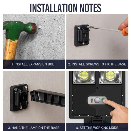 Lampe solaire de jardin à LED E-SMARTER W776B avec capteur et télécommande SE16011603-012
