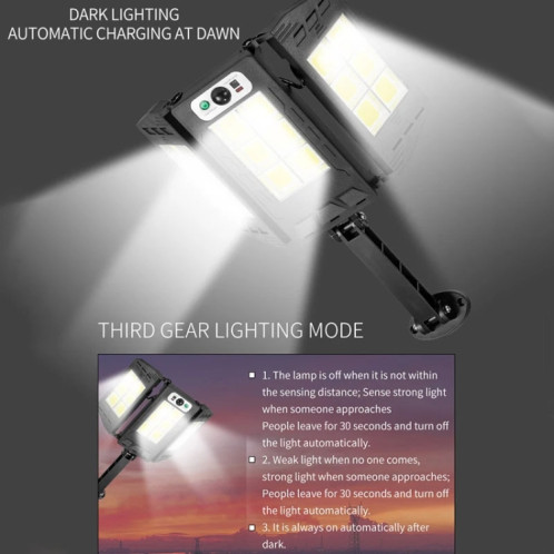 E-SMARTER W796-9 applique murale à Induction solaire lampe extérieure intelligente avec télécommande SE50061410-011