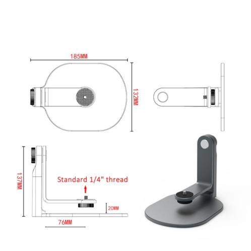 Support rotatif à 360 degrés pour projecteur, support rabattable (noir) SH101B622-08