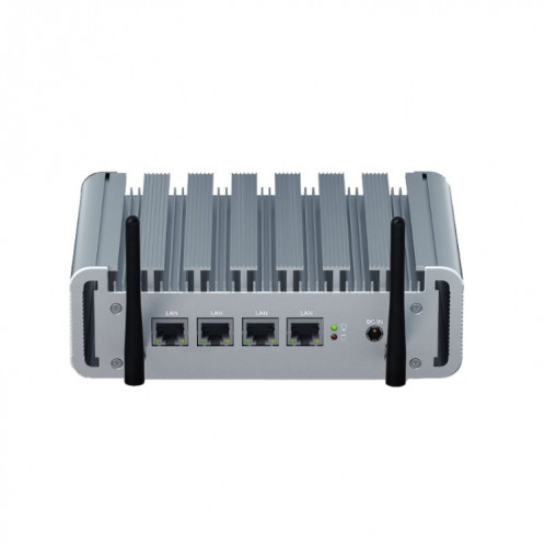 HYSTOU P09B-J4125-4L 8 Go DDR4 + 128 Go SSD Route logicielle pour ordinateur industriel à partir d'une mini console de serveur HTPC multi-réseau 2,5 G (avec adaptateur britannique) SH401C855-010