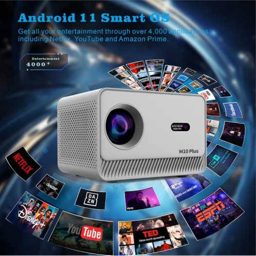 Projecteur M10 Plus 1280x720P, WIFI 2.4G/5G, Bluetooth 5.2, système Android 11, Home cinéma, prise ue SH89041439-07