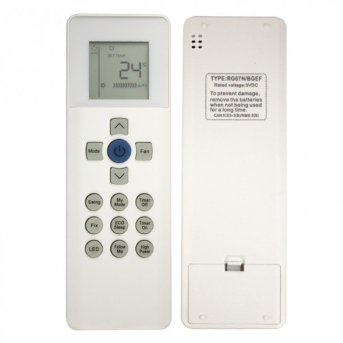 Pièces de rechange pour télécommande de climatiseur Carrier RG67N BGEF SH94421930-06