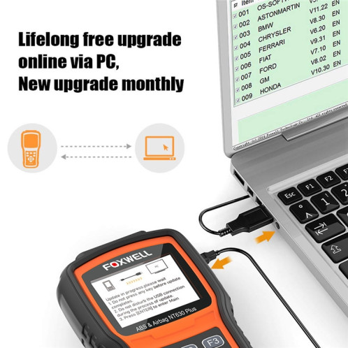FOXWELL NT630 Plus OBD2 Scanner SRS ABS lecteur de Code SAS huile EPB réinitialiser le Diagnostic SF9472253-012