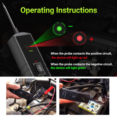 Instrument de diagnostic de positionnement de suivi de court-circuit de système de testeur de circuit électrique automobile (P55) SH601A196-07