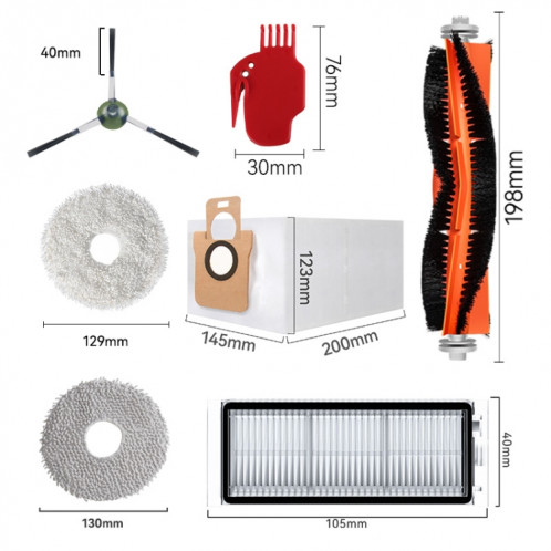 Accessoires pour aspirateur Robot Dreame L20 Ultra / X20 Pro / X20 Pro Plus, 1 brosse en caoutchouc SH3904390-07