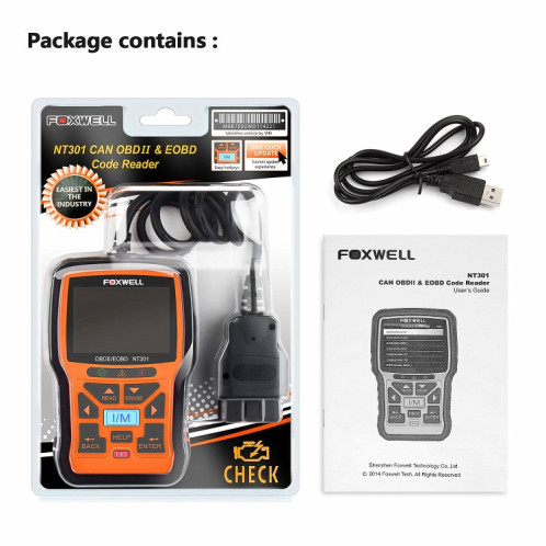 Outil de lecteur de Code de données en direct d'instrument de Diagnostic de défaut de voiture de FOXWELL NT301 OBD2 SF95431794-010