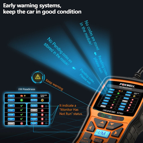 Outil de lecteur de Code de données en direct d'instrument de Diagnostic de défaut de voiture de FOXWELL NT301 OBD2 SF95431794-010