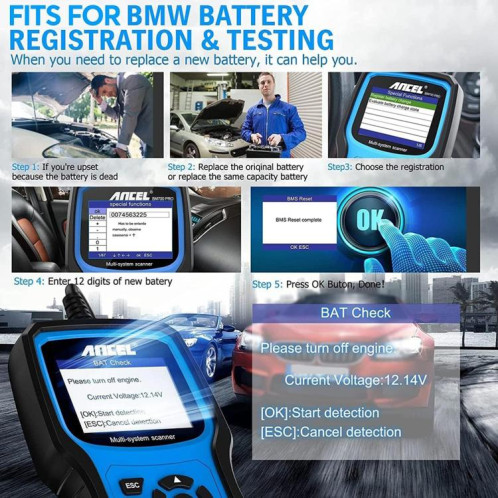 ANCEL BM700 pour BMW système complet de Diagnostic OBDII testeur entretien et réinitialisation outils de réparation SH9608667-013
