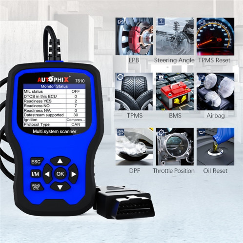 AUTOPHIX 7610 outil de Diagnostic de balayage OBD2, détecteur complet de maintenance et de réparation du système SA96151381-09