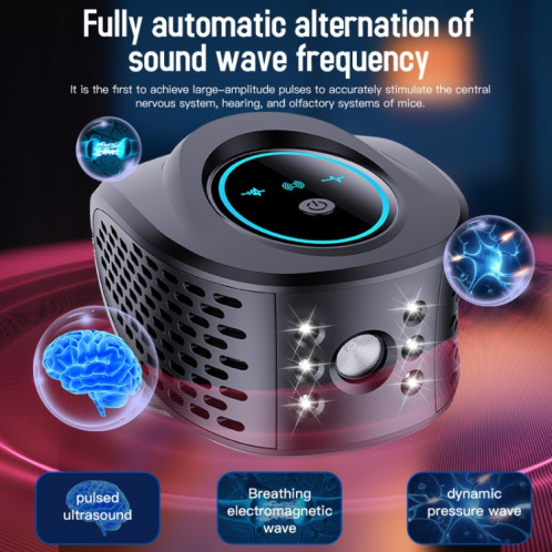 QSQ218 multifonctionnel LED ménage intérieur haute puissance répulsif à ultrasons pour souris prise ue (noir) SH002B492-012