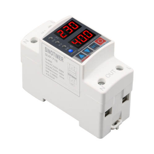 SINOTIMER SVP-718 Protecteur de surtension et de sous-tension intelligent à réinitialisation automatique réglable 63A 220 V AC SS51021699-07