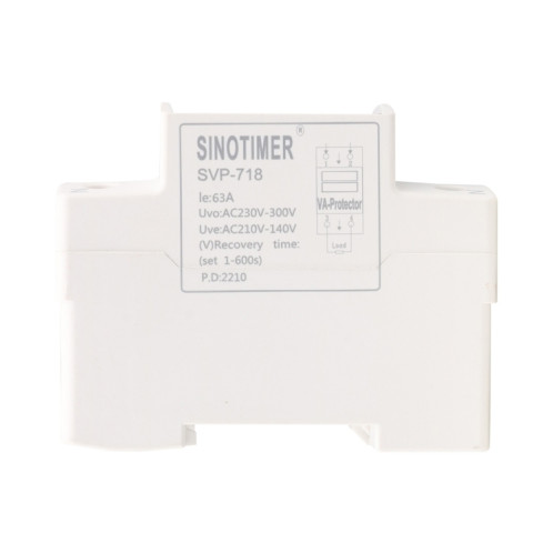 SINOTIMER SVP-718 Protecteur de surtension et de sous-tension intelligent à réinitialisation automatique réglable 63A 220 V AC SS51021699-07