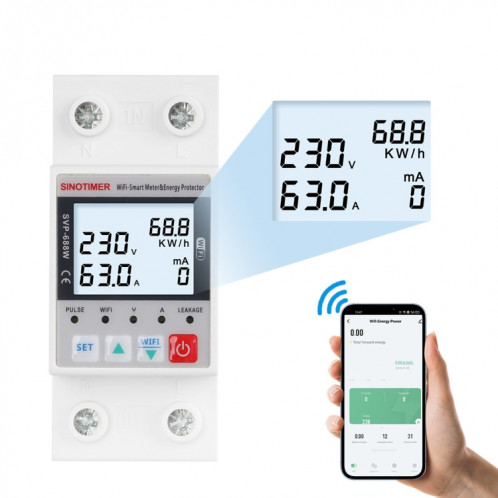 SINOTIMER SVP-688W-L TUYA APP WiFi disjoncteur intelligent protecteur de surtension SS6601152-07