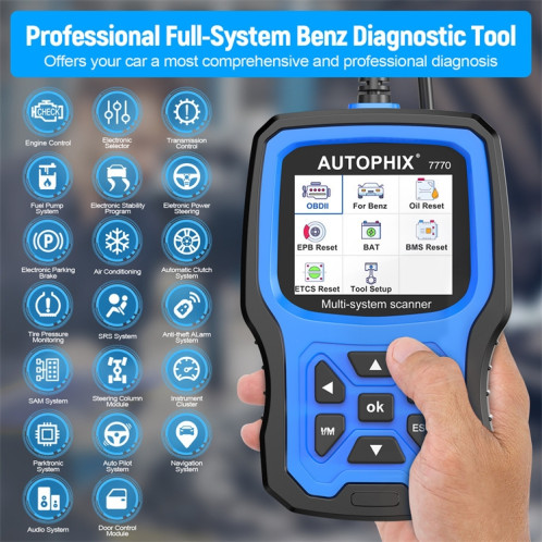 AUTOPHIX 7770 pour Mercedes Benz voiture système complet OBDII outil de Diagnostic testeur de maintenance SA9675672-09