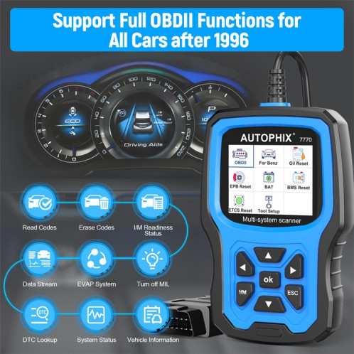 AUTOPHIX 7770 pour Mercedes Benz voiture système complet OBDII outil de Diagnostic testeur de maintenance SA9675672-09