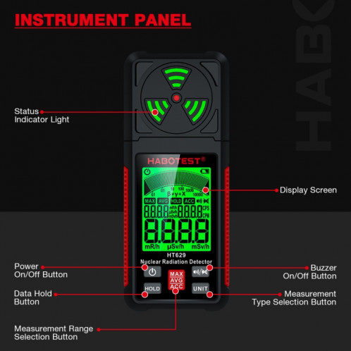 Détecteur de marbre radioactif HABOTEST pour pollution par rayonnement nucléaire SH9898309-012