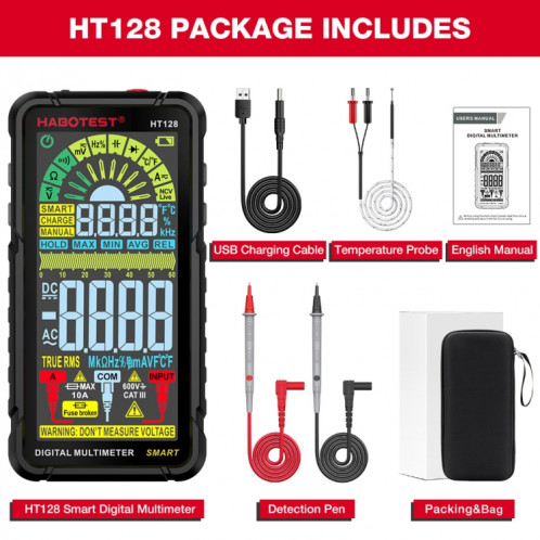 HABOTEST multimètre de courant Intelligent Ultra-clair à affichage numérique à plage automatique SH9910674-012