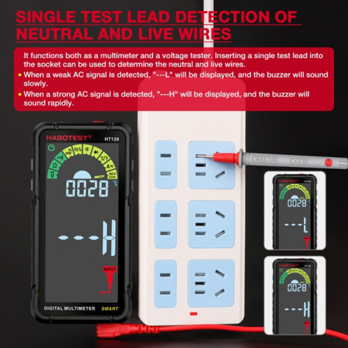HABOTEST multimètre de courant Intelligent Ultra-clair à affichage numérique à plage automatique SH9910674-012