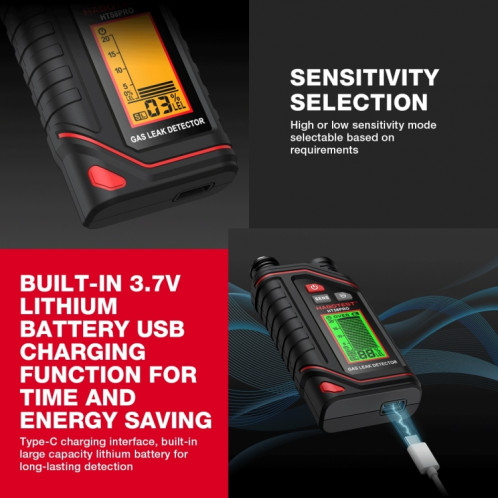 Détecteur de gaz portable rechargeable HABOTEST SH9926878-015