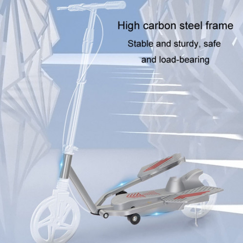 Scooter adulte scooter de mobilité à deux roues vélo à pédale à double aile, modèle: argent pliant SH84041621-09