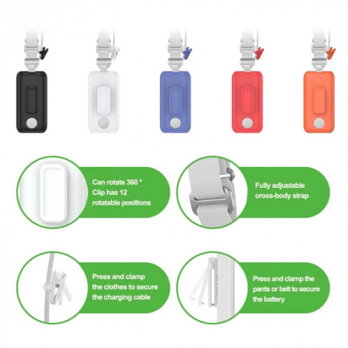 Pour Apple Vision Pro support de boîtier de batterie PC avec clip de ceinture et bandoulière accessoire de casque VR (vert menthe) SH501E1374-07