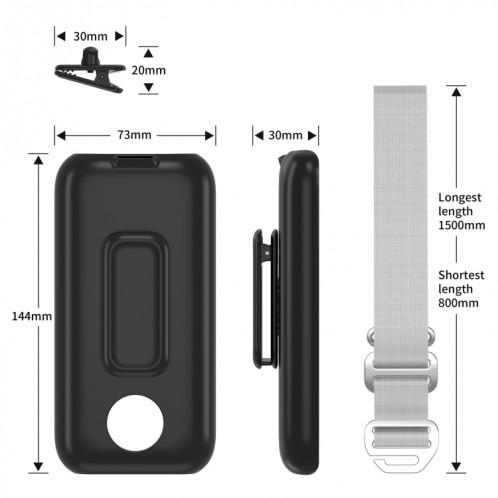 Pour Apple Vision Pro support de boîtier de batterie PC avec clip de ceinture et bandoulière accessoire de casque VR (noir) SH501A1061-07