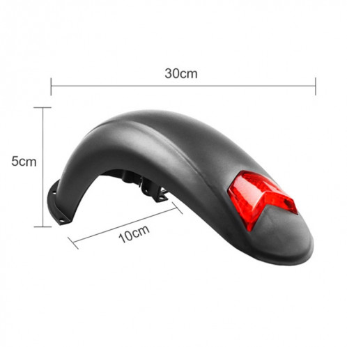 AIMITE pour accessoires de garde-boue arrière de scooter électrique KUGOO M4 de 10 pouces avec feu arrière (noir) SA501A1130-06