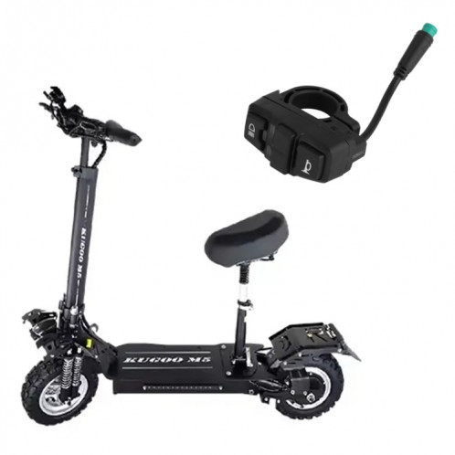 Pour KUGOO M5 AIMITE Scooter électrique klaxon phare commande de direction interrupteur à trois fonctions (noir) SA001A343-05