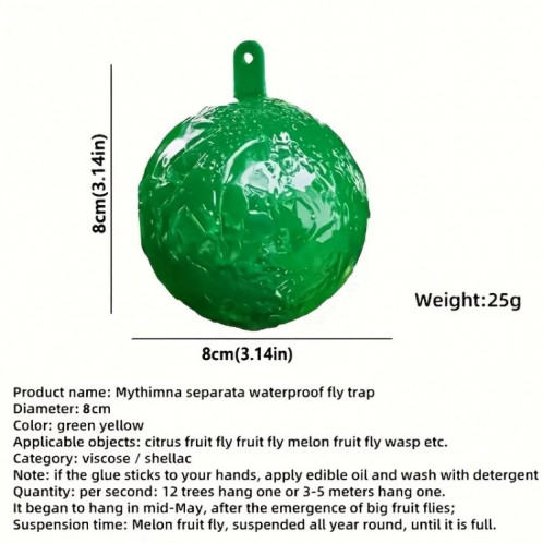 Boule collante extérieure de piège à agrumes de moustique de mouche de fruit (vert) SH301A1006-06