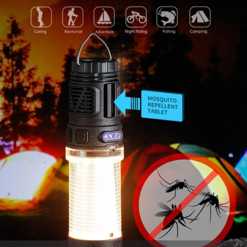 Lampe de camping anti-moustiques LED 3 en 1, lumière magnétique pour tente extérieure (W8122 vert) SH101B6-013