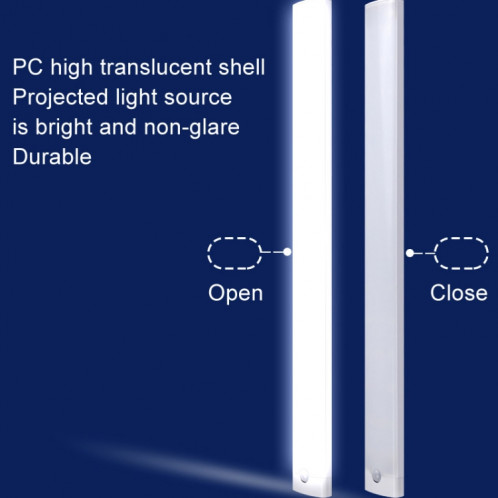 Lampe d'urgence à LED 30 cm avec capteur humain USB tricolore à intensité variable pour armoire SH75031552-012