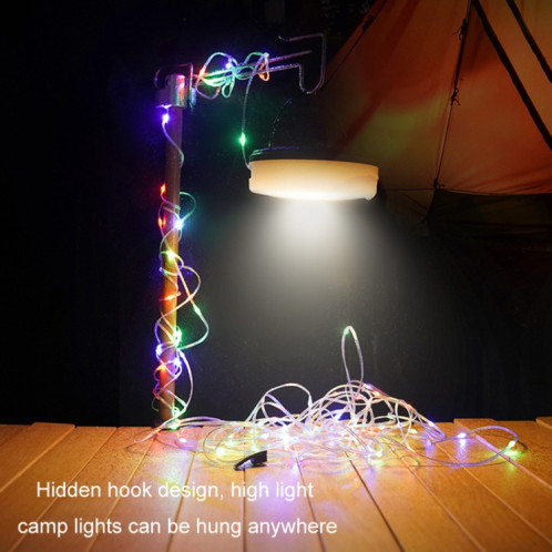 Guirlande lumineuse solaire LED pour camping, chargement de type C, couleur : 10 m, lumière chaude unique SH8002848-09