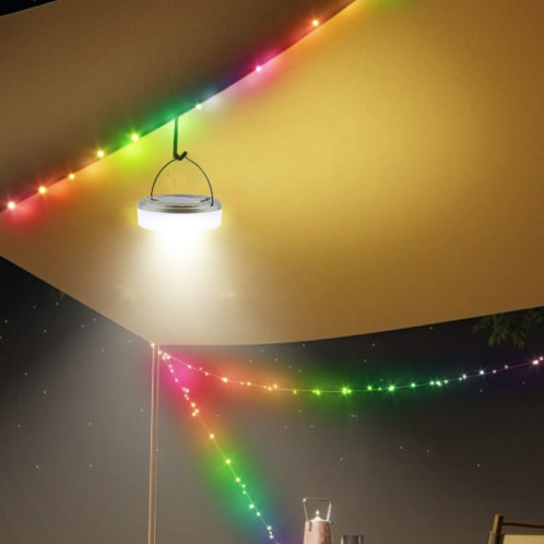 Guirlande lumineuse solaire LED pour camping, chargement de type C, couleur : 10 m, lumière chaude unique SH8002848-09