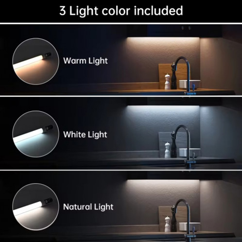 Veilleuse LED rechargeable sous armoire avec détecteur de mouvement et affichage numérique 1200 mAH (noir) SH201B1299-014