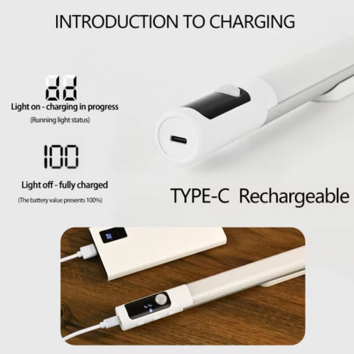 Veilleuse LED rechargeable sous armoire avec détecteur de mouvement et affichage numérique 2000 mAH (noir) SH202B967-014