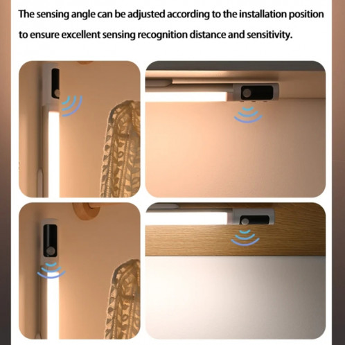 Veilleuse LED rechargeable sous armoire avec détecteur de mouvement et affichage numérique 2000 mAH (argent) SH202A281-014