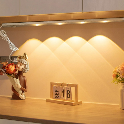 Barre lumineuse LED pour armoire, détecteur de mouvement, prise CN 220 V, spécification : blanc chaud, 40 cm SH22021728-08