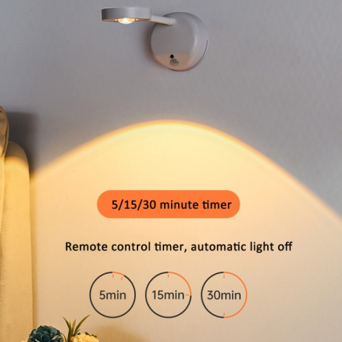 Projecteur LED sans fil rechargeable avec détecteur de mouvement et télécommande 1200 mAH Noir SH41021887-013