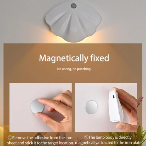 Magnetic Motion Sensor Wall Lamp Rechargeable LED House Number Light PRO Version 1200mAh(White) SH802A321-011