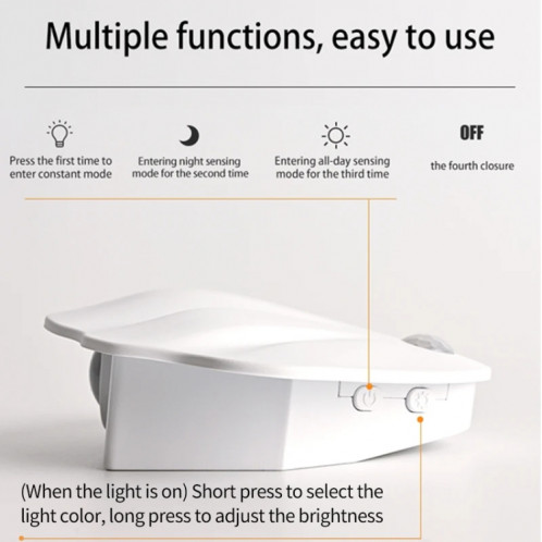 Magnetic Motion Sensor Wall Lamp Rechargeable LED House Number Light PRO Version 1200mAh(White) SH802A321-011