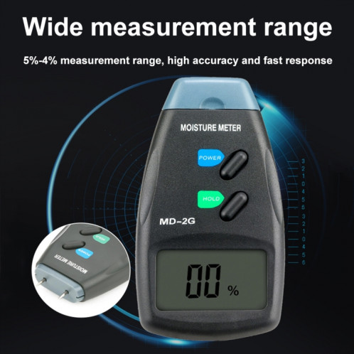 Détecteur d'humidité et d'humidité du bois à écran LCD à 2 broches MD-2G SH0632735-011