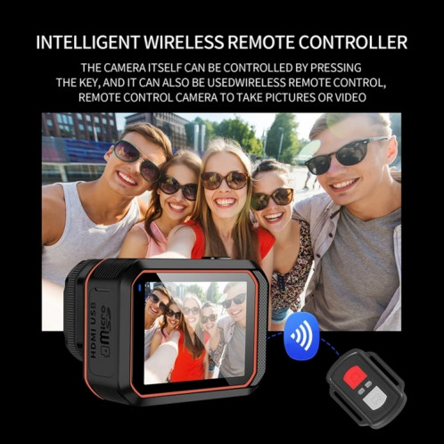 SC002 4K/60FPS IP68 Étanche WiFi HD Mini Caméra de Plongée de Sports en Plein Air, Couleur : Noir + 32G SH49011265-015