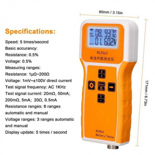 Testeur de résistance interne de tension de batterie de haute précision, spécifications : hôte SH75011136-07
