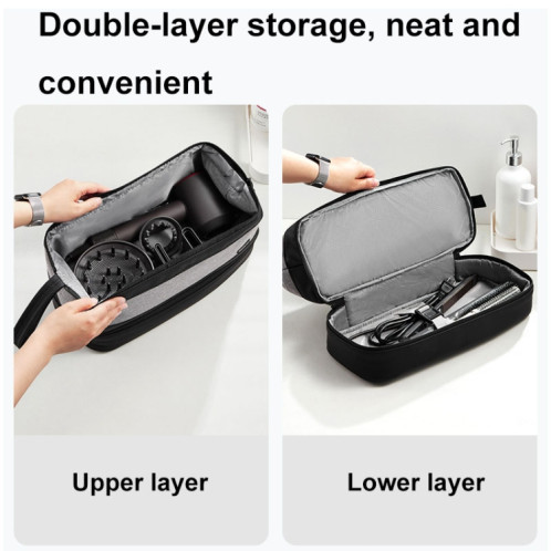 Pour Dyson Baona BN-DS005 Sac de rangement pour sèche-cheveux et fer à friser à double couche de grande capacité (noir) SB401B638-09