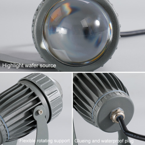 Projecteur LED 10 W à un faisceau, éclairage d'extérieur étanche, lampe murale à distance, lampe de paysage, couleur : choisissez 1 des 3 couleurs SH1201370-010