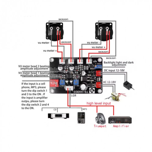 VU Meter Driver Board Module Adjusts Power Amplifier(TS-VU003) SH001A1370-05