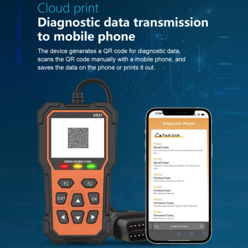 Test de performance de l'instrument de diagnostic de panne de véhicule OBD multifonctionnel (orange) SH701A900-013