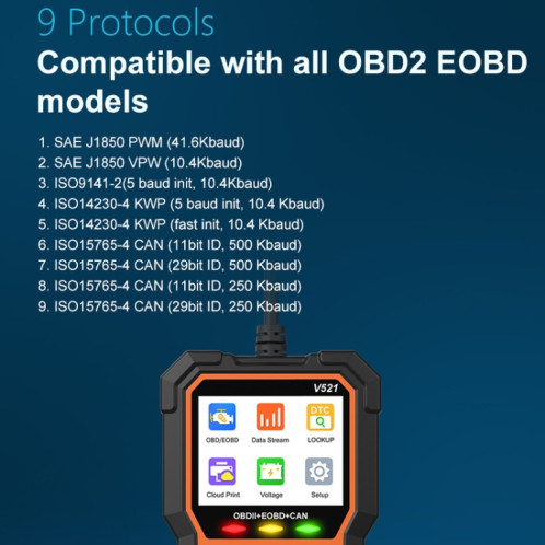 Test de performance de l'instrument de diagnostic de panne de véhicule OBD multifonctionnel (orange) SH701A900-013