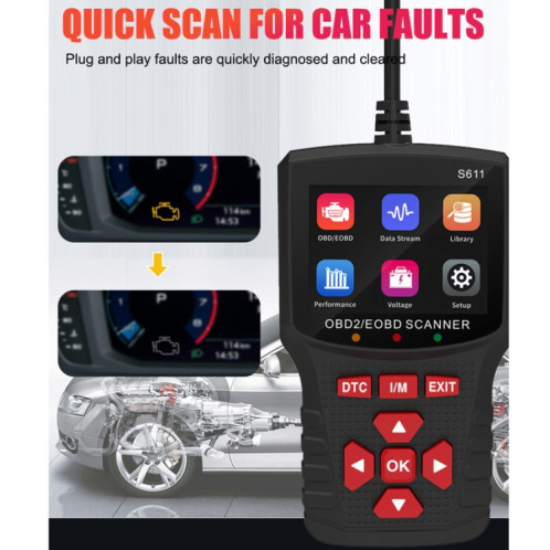 Testeur intelligent portatif OBD/EOBD pour voiture (S611) SH301A290-09
